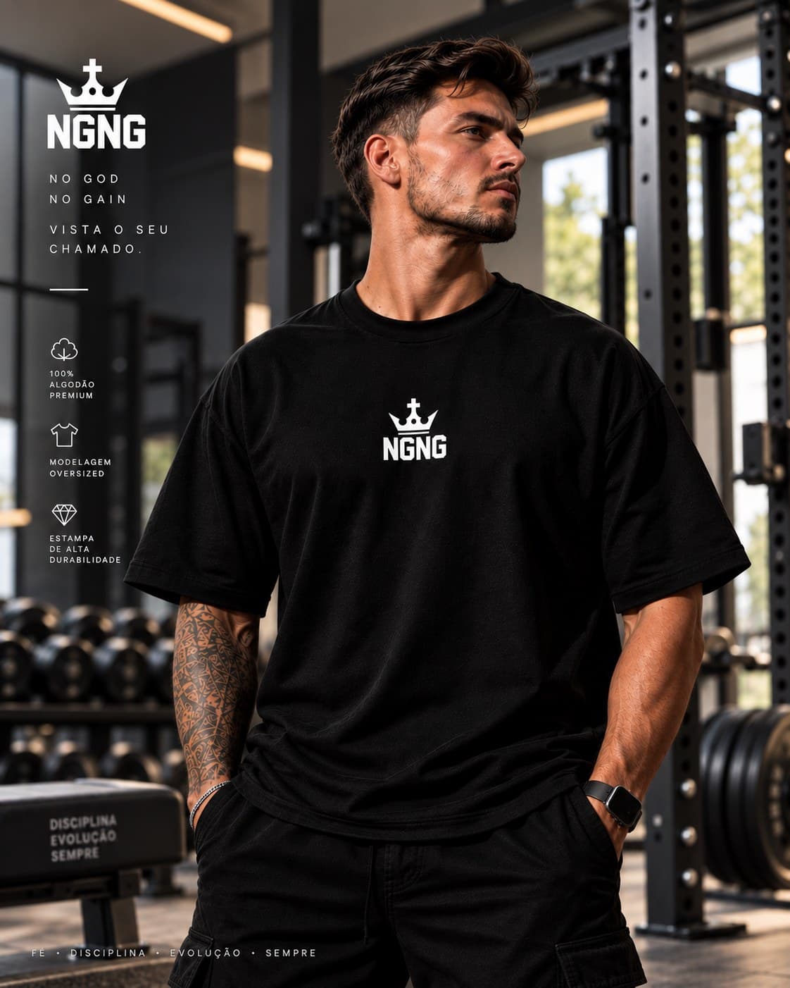 Oversized Premium NGNG "No God No Gain"
